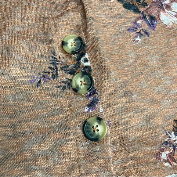 CEST. 1946, Women’s‎ Floral Open Front Vest Brown Size Medium 3 side buttons - Picture 6 of 8